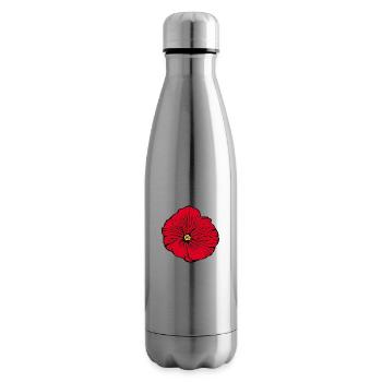 Blume rot rote Blüte Geschenk Valentinstag - Isolierflasche - Lightsilver - Rechts