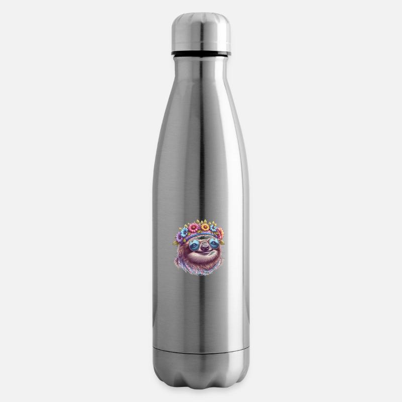 Faultier Hippie - Isolierflasche - Lightsilver