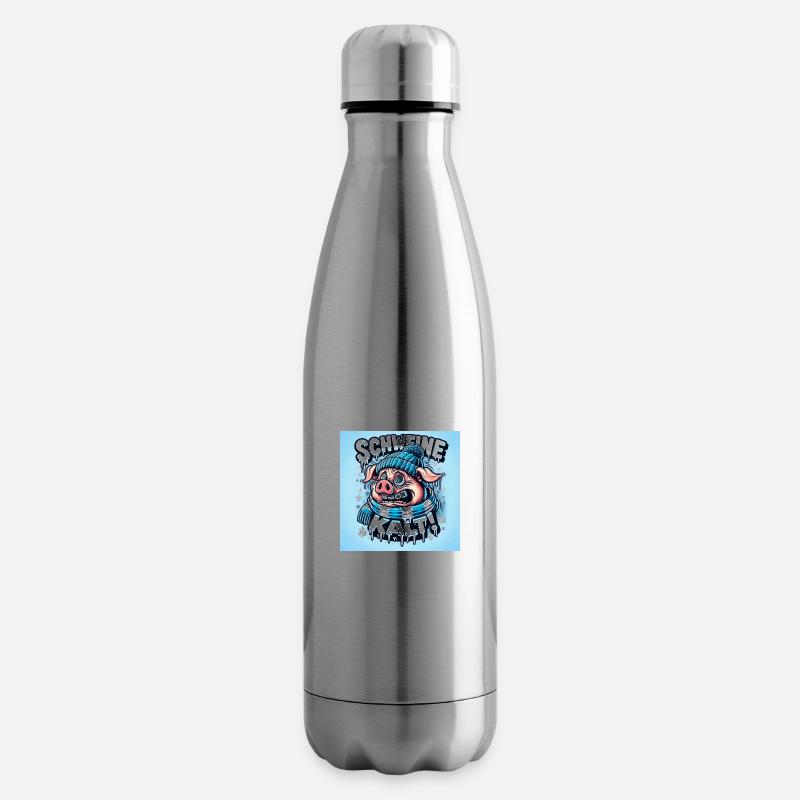 Cold as a pig! - Insulated Water Bottle - silver
