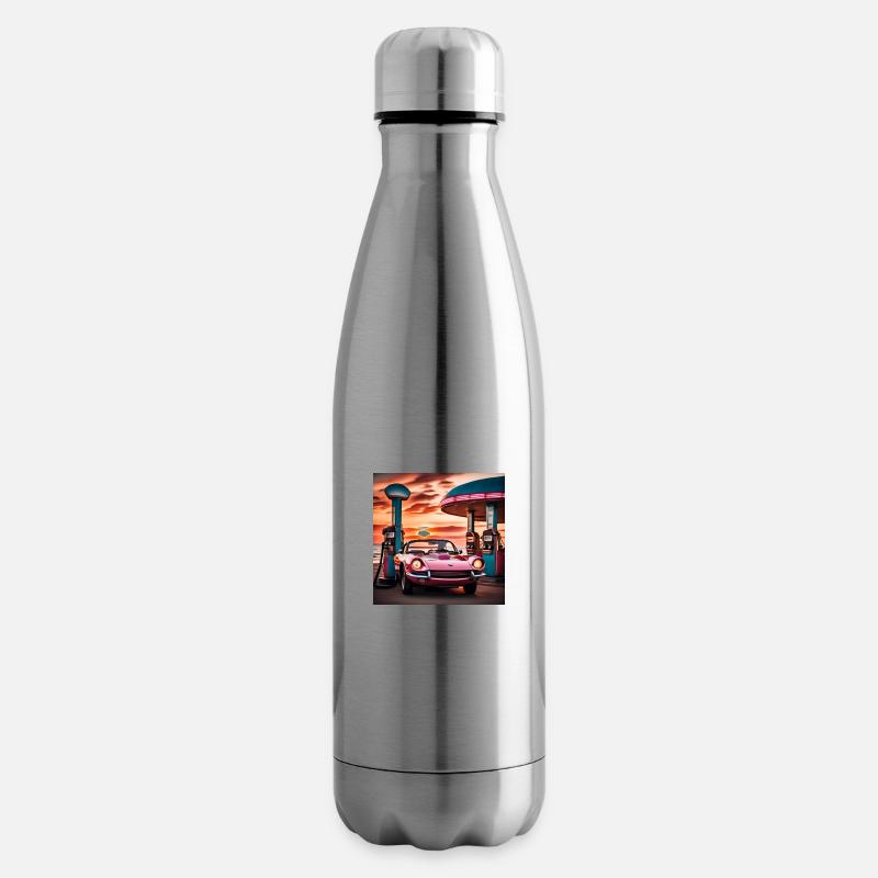 Synthwave-Stil - Isolierflasche - Lightsilver