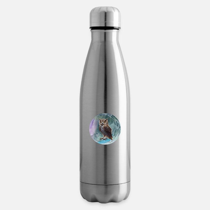 Fabelhafte Eulenillustration magischem Hintergrund - Isolierflasche - Lightsilver