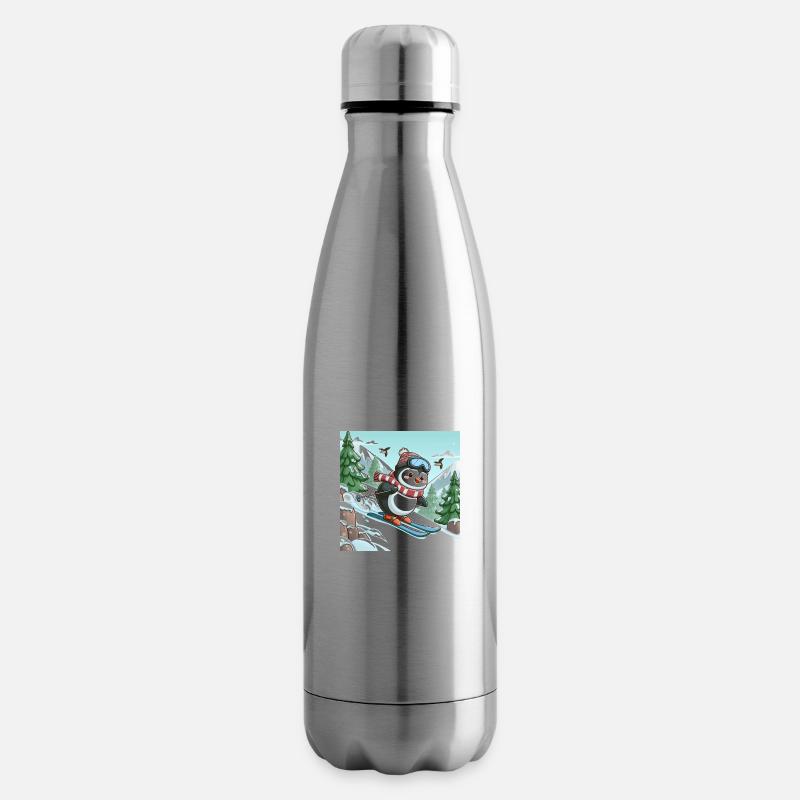 Ski Pinguin - Isolierflasche - Lightsilver