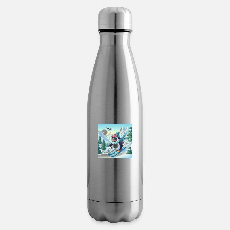 pingouin de ski - Bouteille isotherme - argent clair