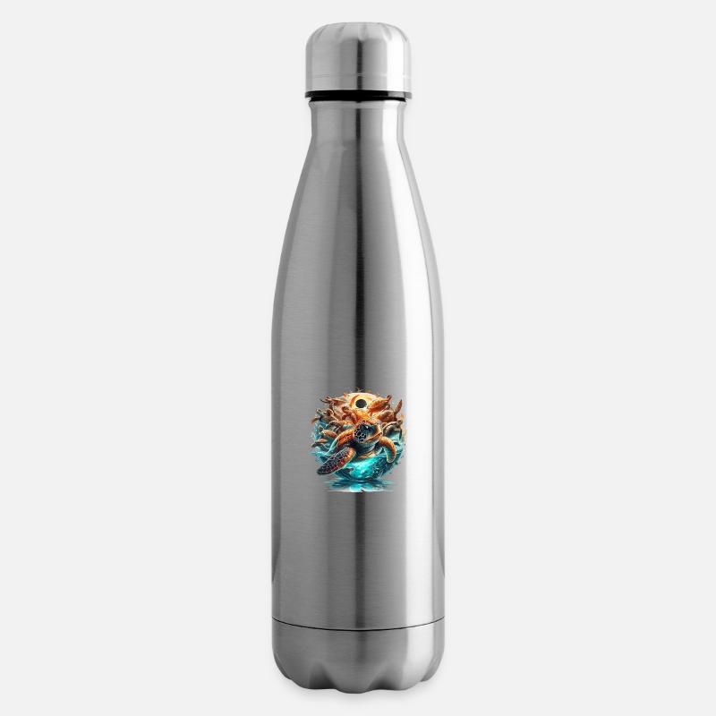 Schildkröten Welt Wunder Schildkröte Geschenk - Isolierflasche - Lightsilver