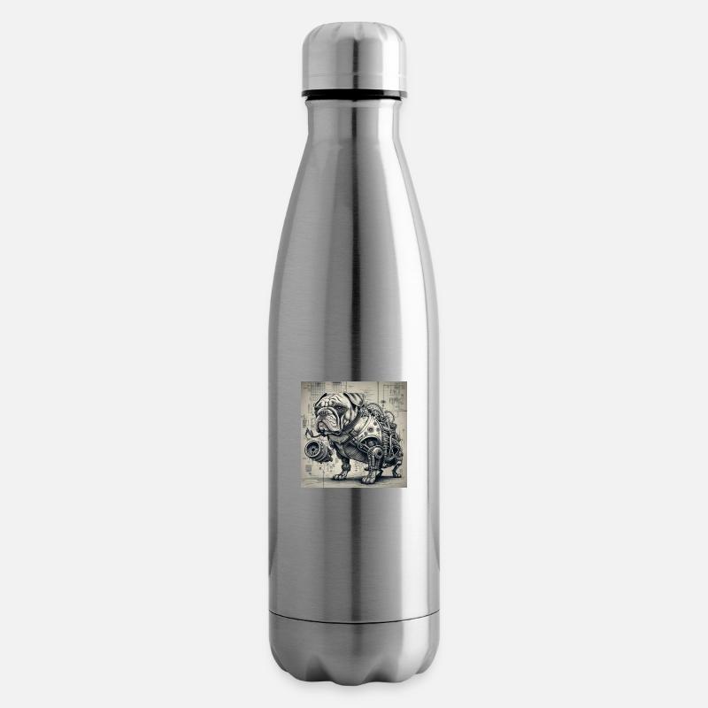 Hund Stil Cyborg Steampunk Cyberpunk Biomec - Isolierflasche - Lightsilver