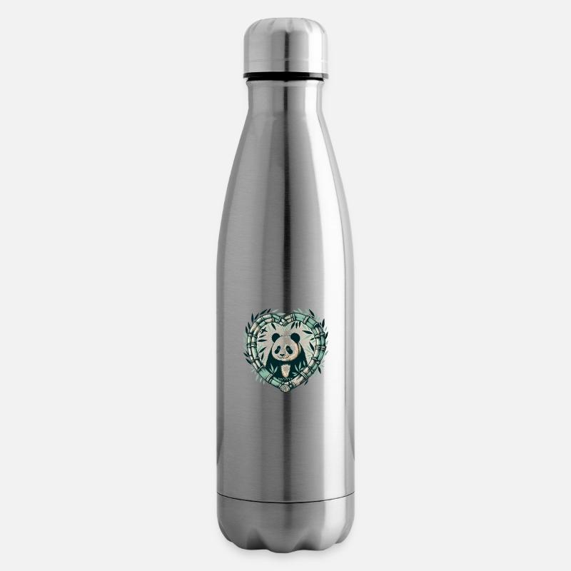 Pandabär Bambus - Isolierflasche - Lightsilver