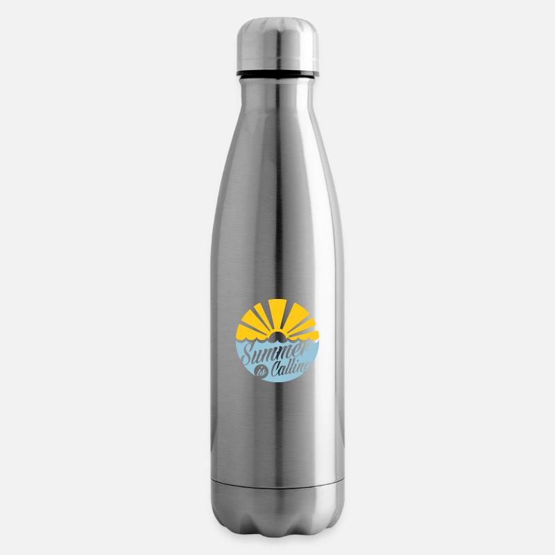 summer is calling white - Insulated Water Bottle - silver