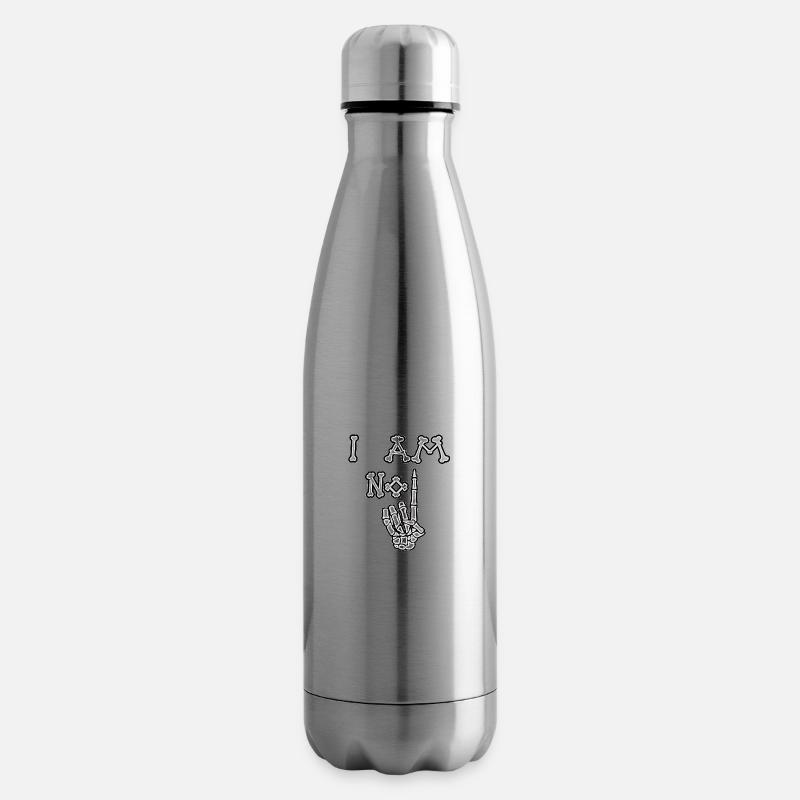 I Am No 1 Bones (Distressed) - Insulated Water Bottle - silver