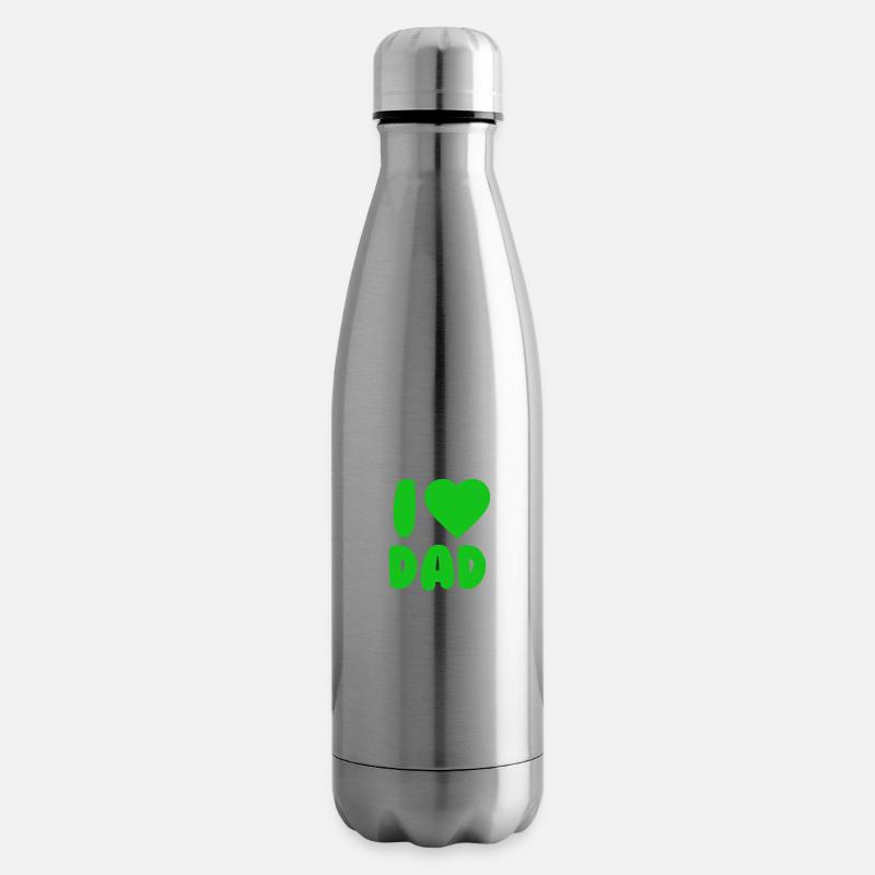J’AIME PAPA Vert - Bouteille isotherme - argent clair