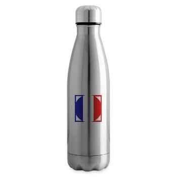 French flag, coat of arms blue, white, red - Insulated Water Bottle - silver - Right