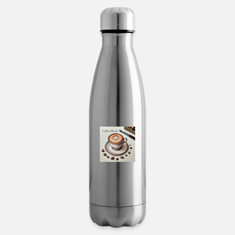 Herz des Cappuccinos - Isolierflasche - Lightsilver
