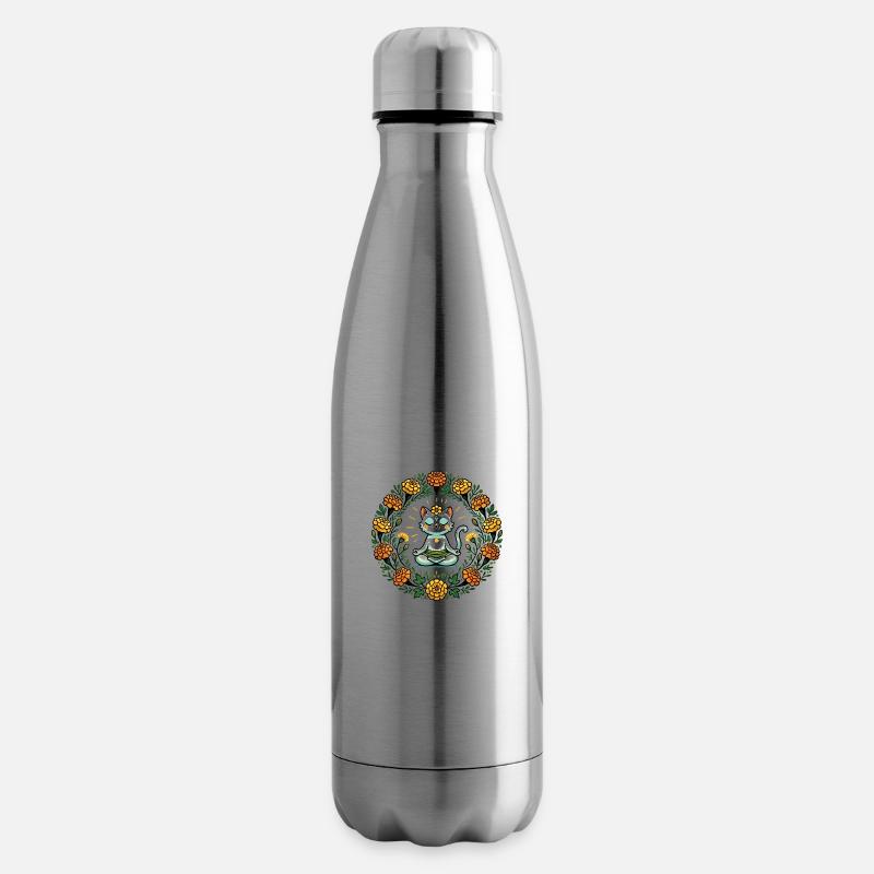 Zen-Kätzchen Katze - Isolierflasche - Lightsilver