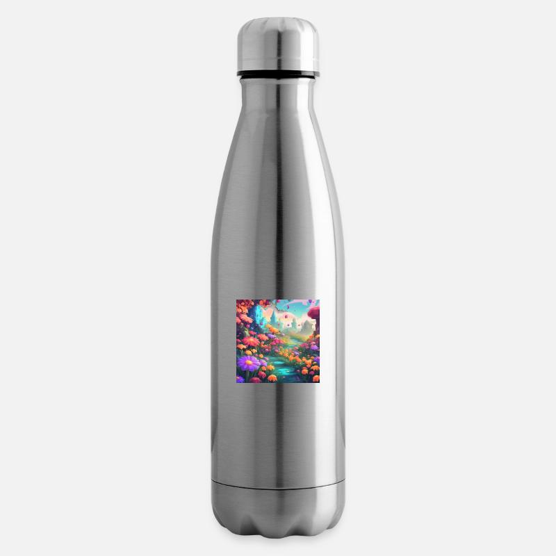 Fleurs 1 - Bouteille isotherme - argent clair