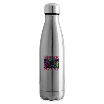 GAMER, Joue ma Passion, Maître du Jeu - Bouteille isotherme - argent clair - Droite