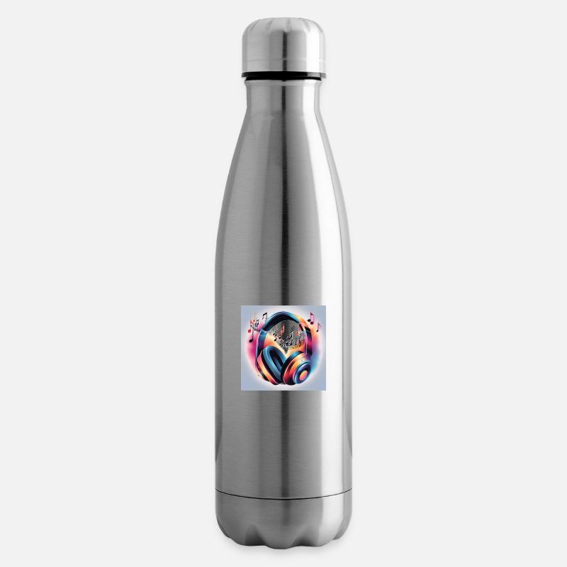 Musik Melodie Kopfhörer mit Noten - Isolierflasche - Lightsilver