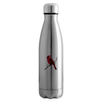 Cardinal Vogel rouge - Bouteille isotherme - argent clair - Droite