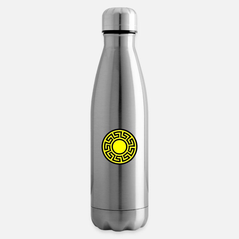 Disk Pattern - Insulated Water Bottle - silver