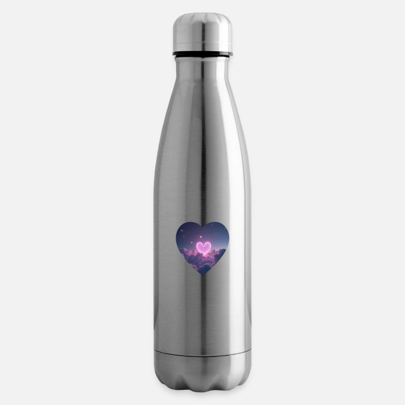 Herz Sterne Himmel - Isolierflasche - Lightsilver