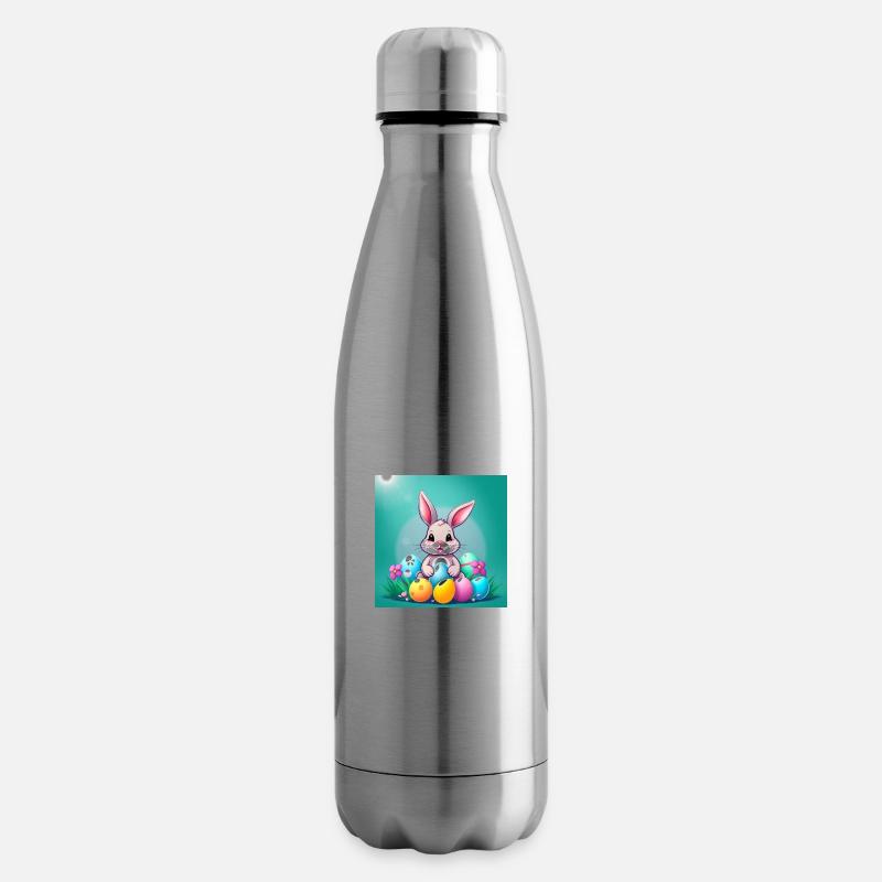 Osterzauber: Hase & Ei - Isolierflasche - Lightsilver
