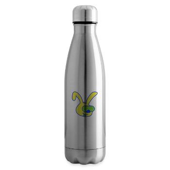 Hase Sonnenbrille Rillen Streifen Party feiern Fun - Isolierflasche - Lightsilver - Rechts