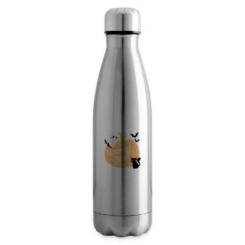 Spooky Child – Halloween Pumpkin, Ghost & Cat - Insulated Water Bottle - silver - Right