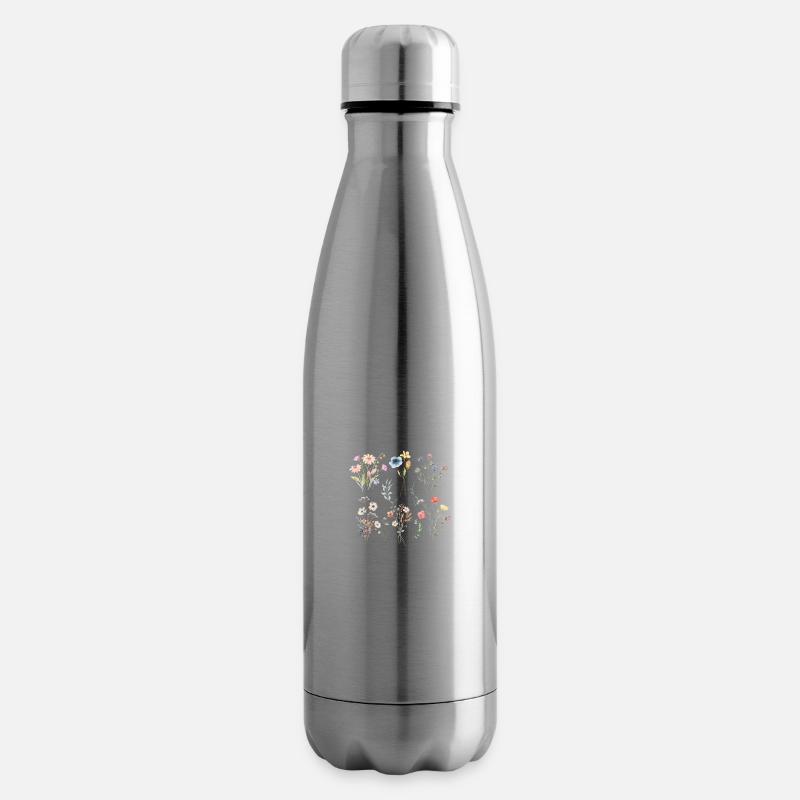 Fleurs sauvages boho - Bouteille isotherme - argent clair