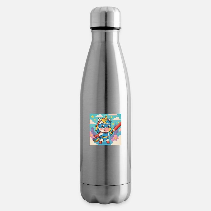 Superheld Einhorn in der Farbenwelt - Isolierflasche - Lightsilver