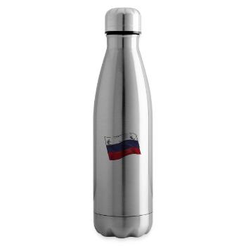Drapeau de russie Vintage Drapeau russe d’occasion Look - Bouteille isotherme - argent clair - Droite