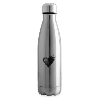 Cœur Noir - Bouteille isotherme - argent clair - Droite