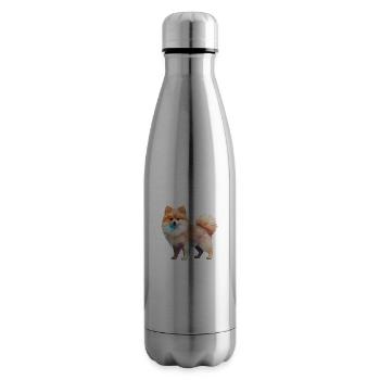 Zwergspitz Geometrisch Zeichnung - Isolierflasche - Lightsilver - Rechts