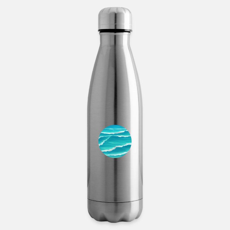 Vagues de l’océan - Bouteille isotherme - argent clair