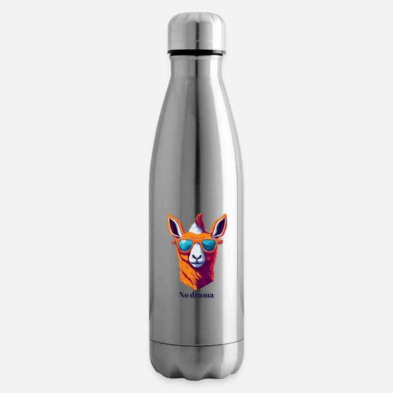 Retro Lama Vibes - Isolierflasche - Lightsilver