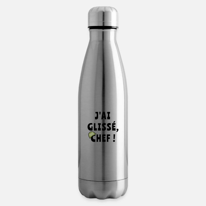 J’ai glissé chef - Bouteille isotherme - argent clair