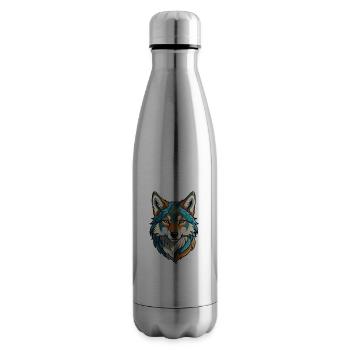 Wolf fantasy illustration - Insulated Water Bottle - silver - Right