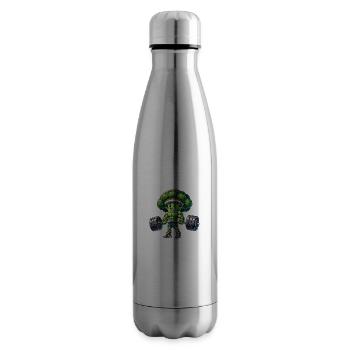 Broccoli Gains 🥦💪 - Fitness Edition - Insulated Water Bottle - silver - Right
