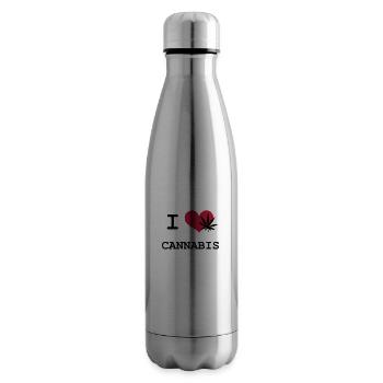 J'aime le cannabis - Bouteille isotherme - argent clair - Droite