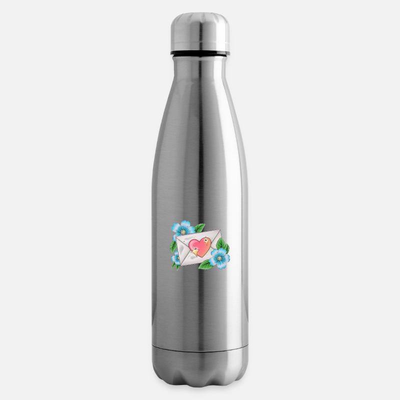 Umschlag mit Blumen - Isolierflasche - Lightsilver