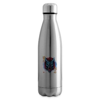 Oni bleu yéti - Bouteille isotherme - argent clair - Droite