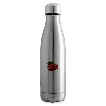 Poisson en costume de fraise - Bouteille isotherme - argent clair - Droite