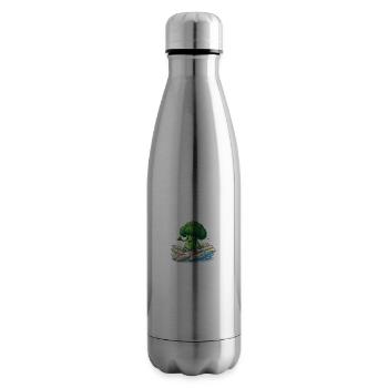 Brokkoli Veganer Surfer mit Spargel - Isolierflasche - Lightsilver - Rechts