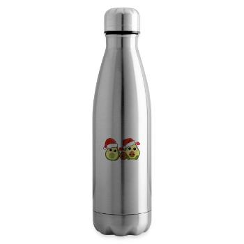 Kawaii Christmas Avocado - Insulated Water Bottle - silver - Right