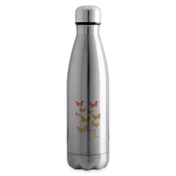butterflies Schmetterlinge love & peace - Isolierflasche - Lightsilver - Rechts