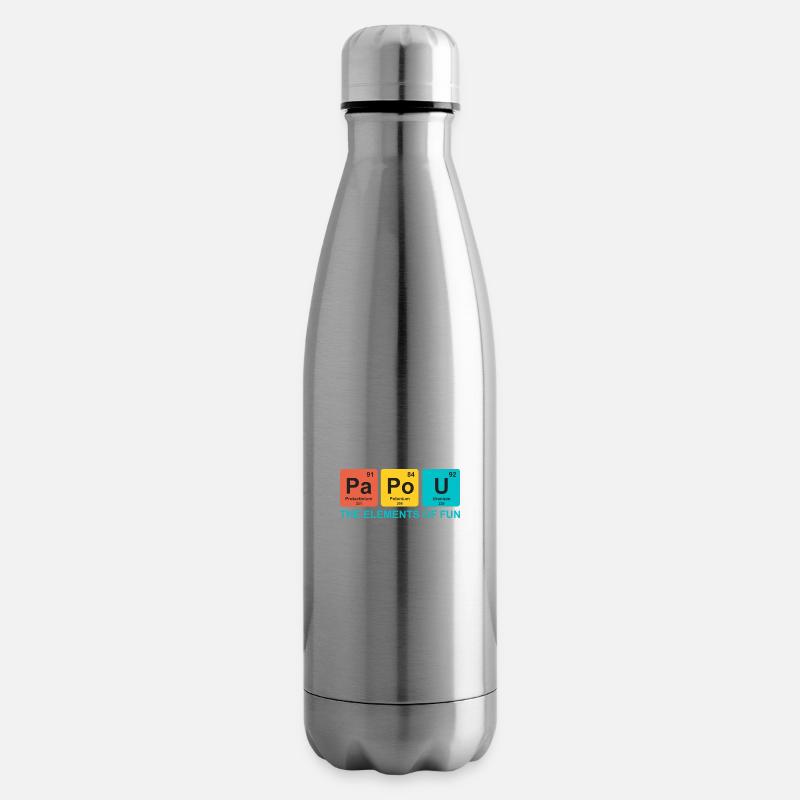 papou elements science cadeau papa drole - Bouteille isotherme - argent clair