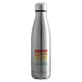 Hippie des années 70 à Chicago - Bouteille isotherme - argent clair - Droite
