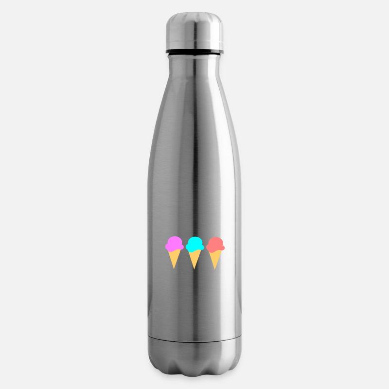 Eis Eiscreme Erdbeere Erdbeereis Sommer Festival - Isolierflasche - Lightsilver