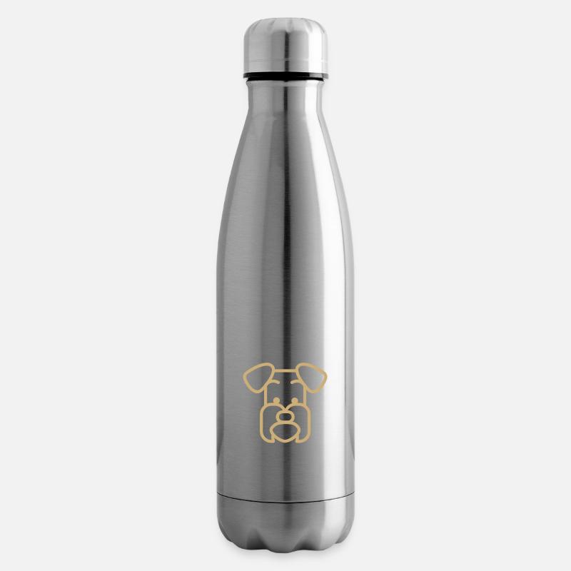 Schnauzer Hunderasse Polygon Gesicht - Isolierflasche - Lightsilver