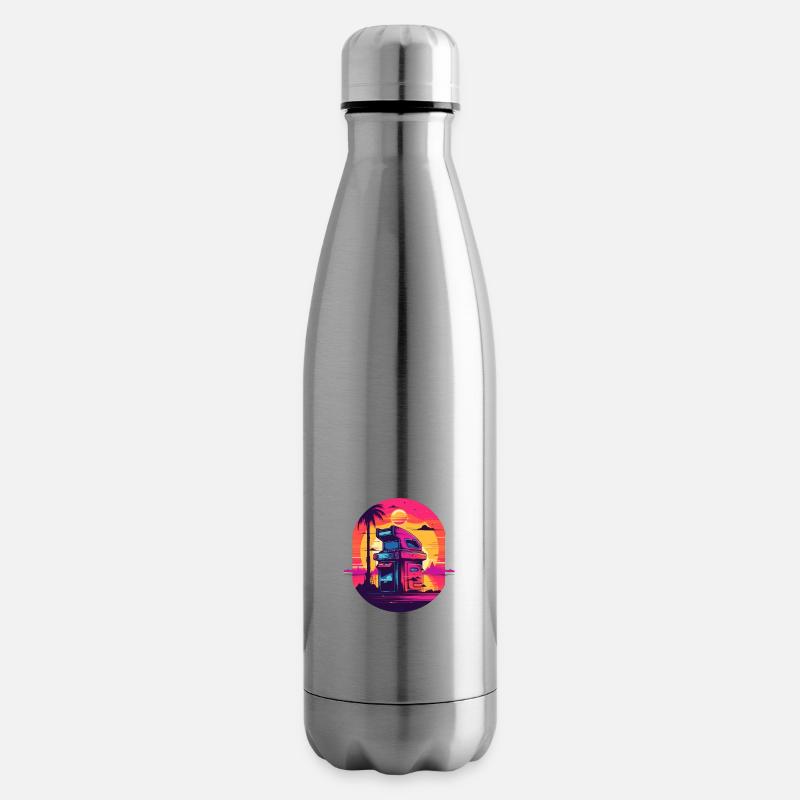 Game Over Arcade-Stil Retro Konsolen-Controller - Isolierflasche - Lightsilver