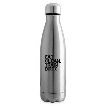 Eat Clean Train Dirty - Bouteille isotherme - argent clair - Droite