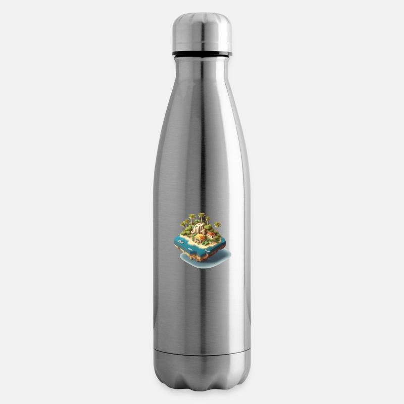 Insel 3D Geschenk - Isolierflasche - Lightsilver