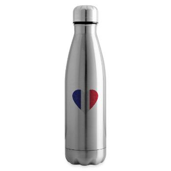 Drapeau de la France drapeau tricolore drapeau français - Bouteille isotherme - argent clair - Droite